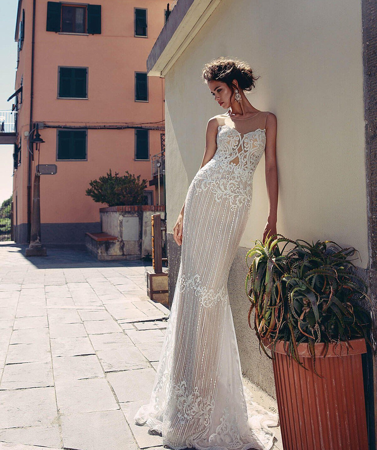 Свадебное платье русалка в авторском кружеве