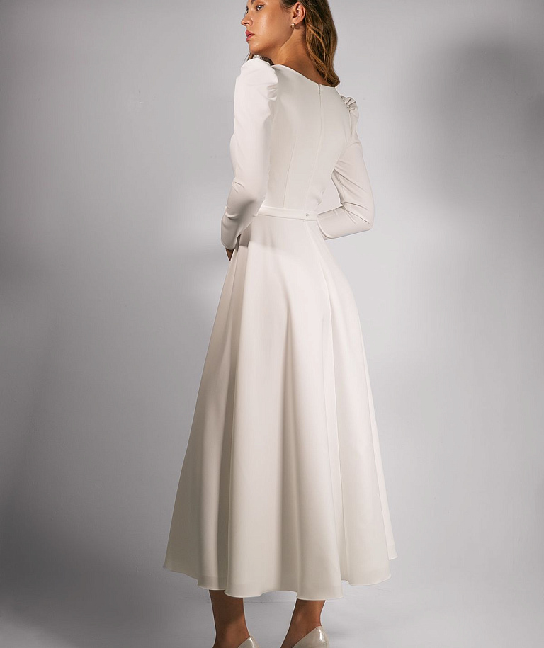 Свадебное платье миди для росписи