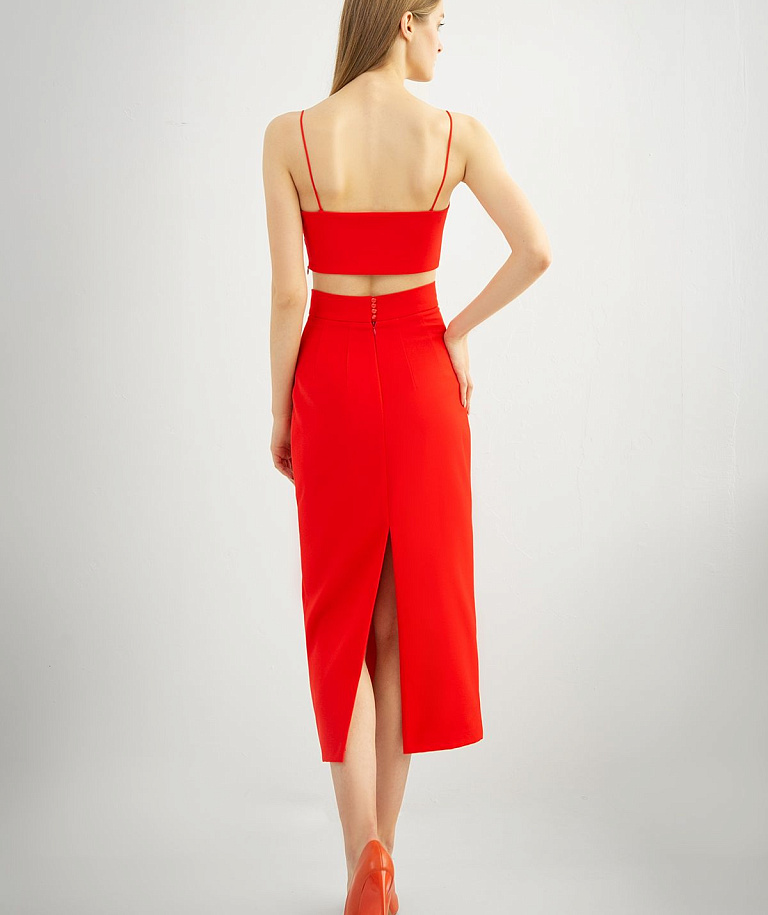 Костюм красная юбка и топ