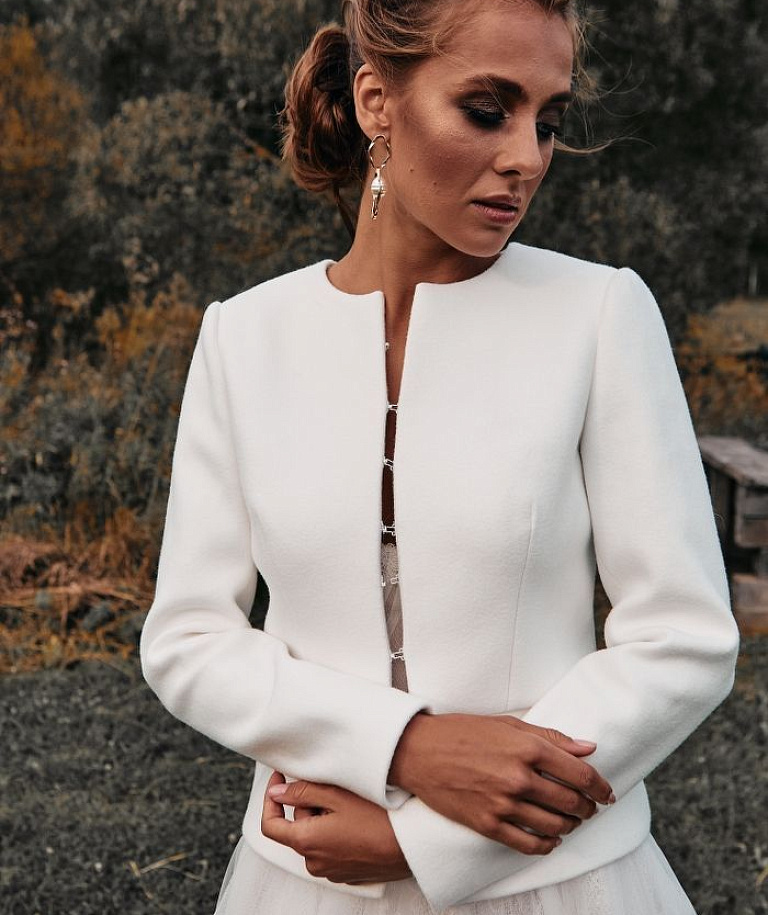 Свадебный белый жакет