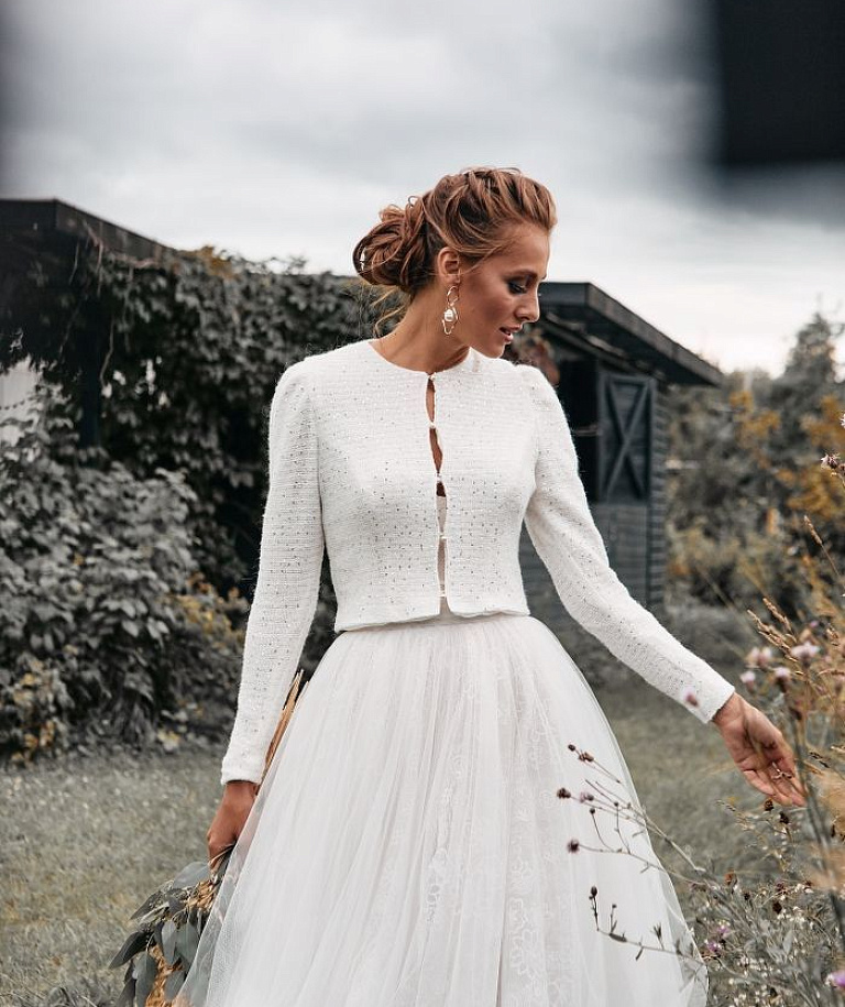 Свадебный жакет с пайетками