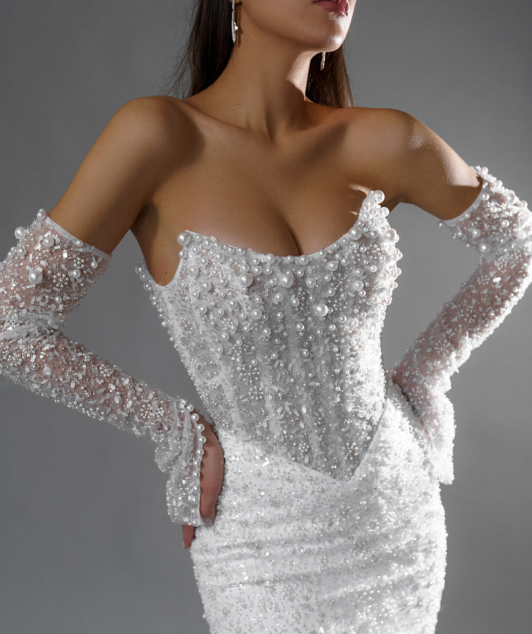 Эксклюзивное свадебное платье рыбка