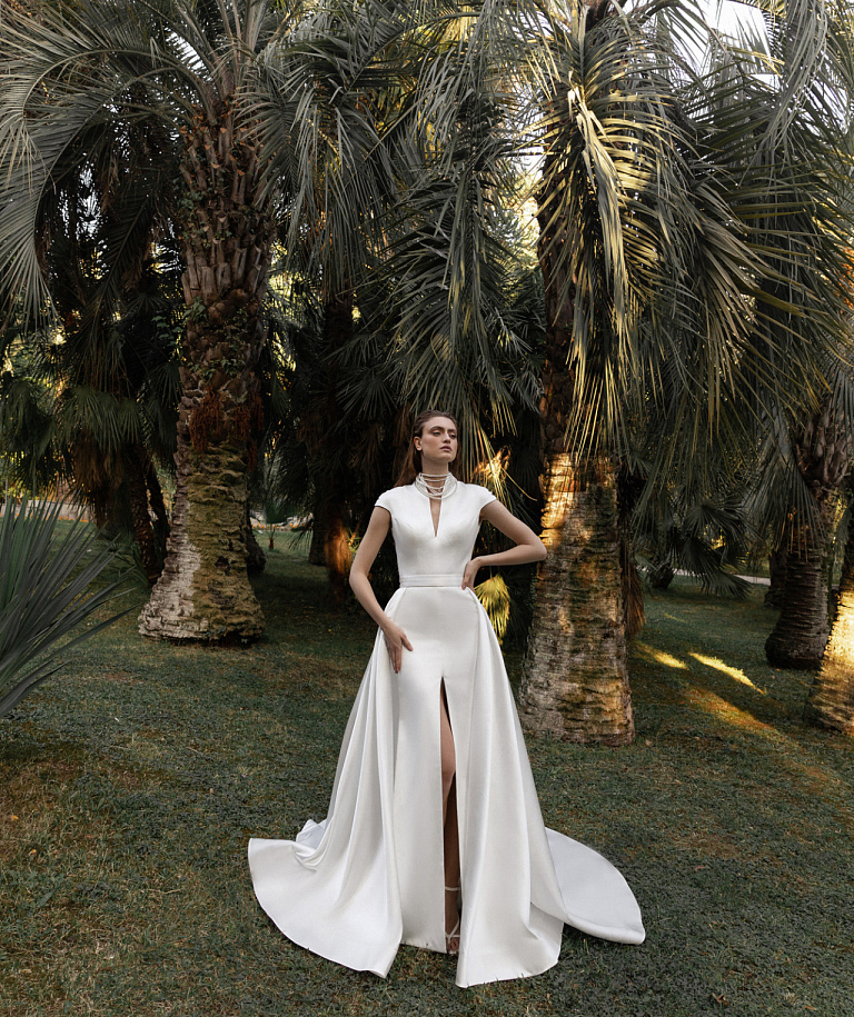 Закрытое свадебное платье рыбка