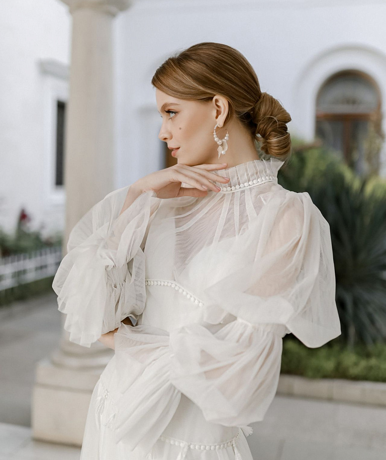 Свадебное платье бохо с длинным рукавом