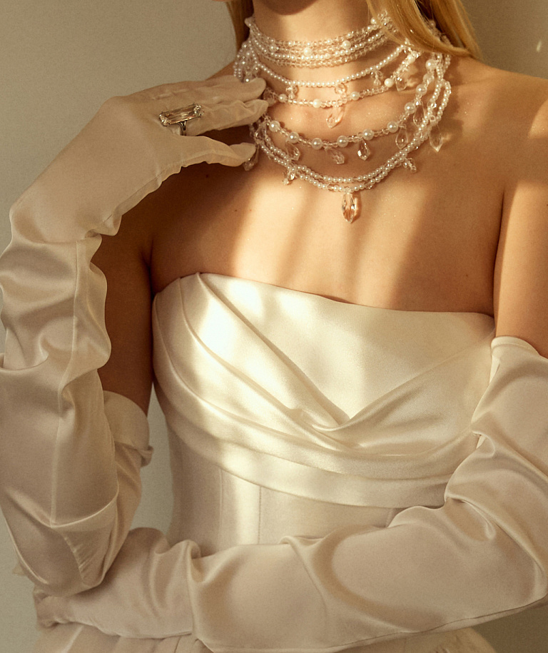 Свадебное платье в стиле принцесса из микадо