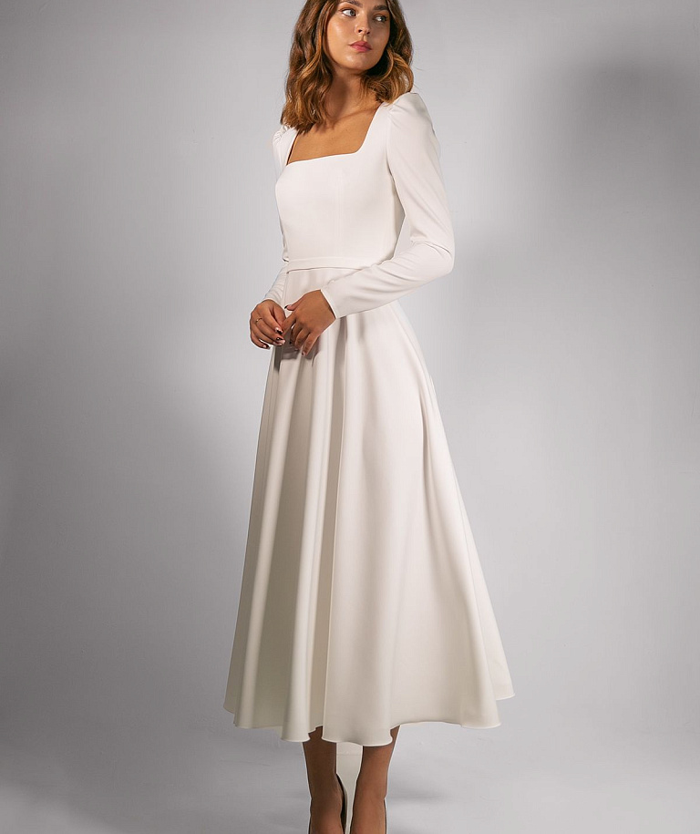 Свадебное платье миди для росписи