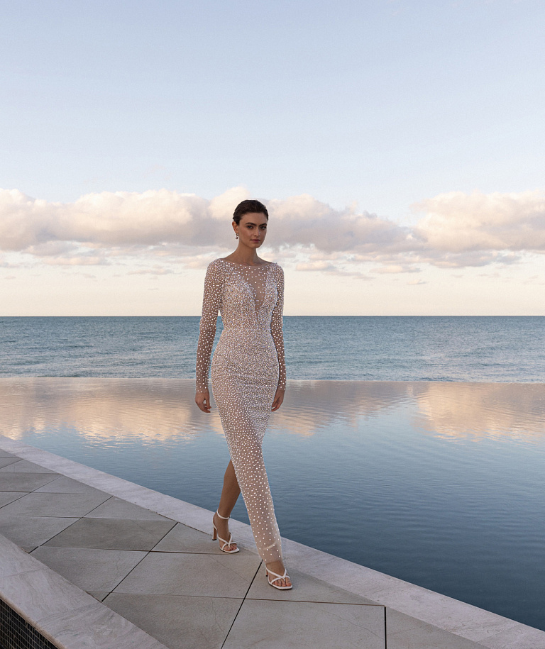 Сверкающее свадебное платье рыбка