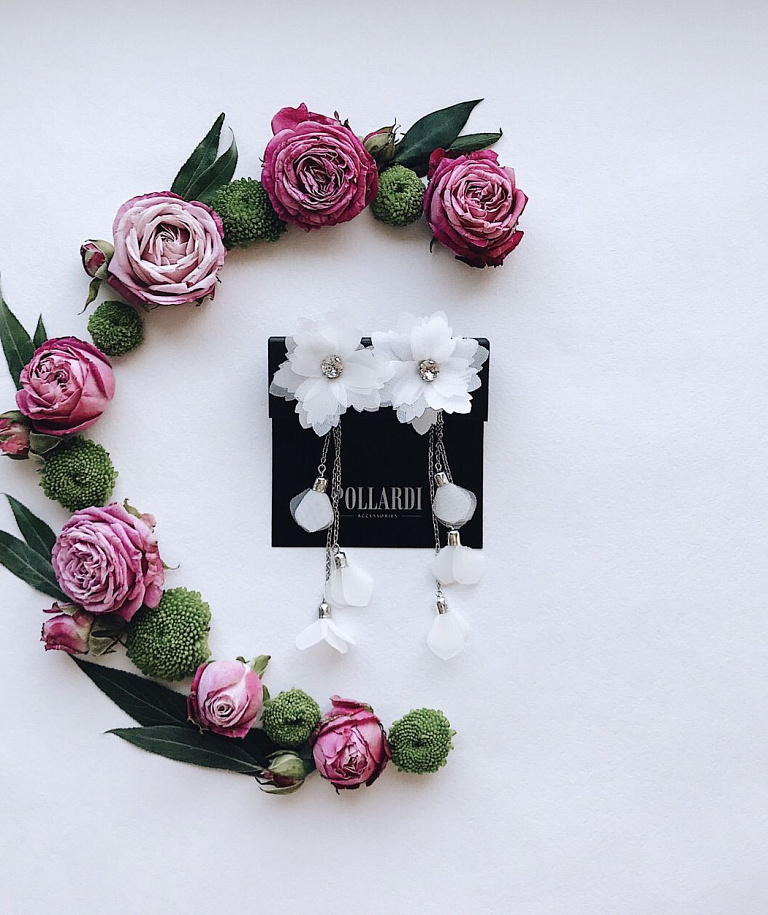 Серьги в форме цветов