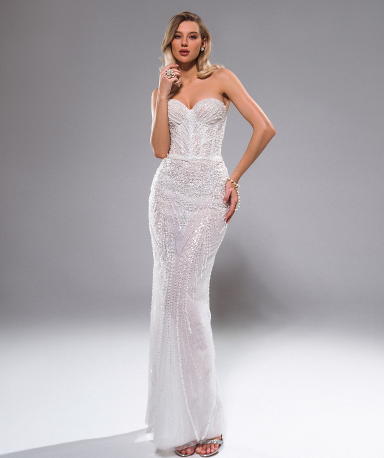 Роскошное прямое свадебное платье