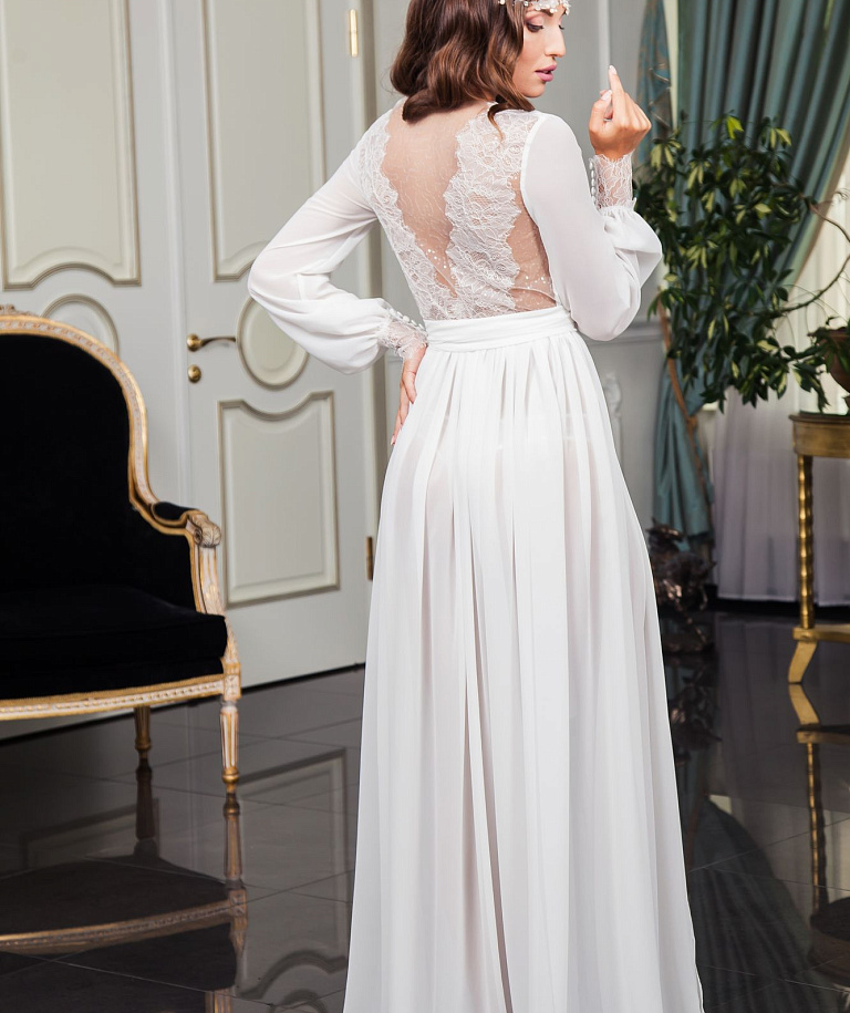 Свадебный халатик из шифона