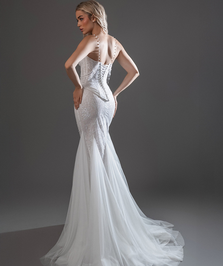 Блестящий свадебный комплект с жемчугом