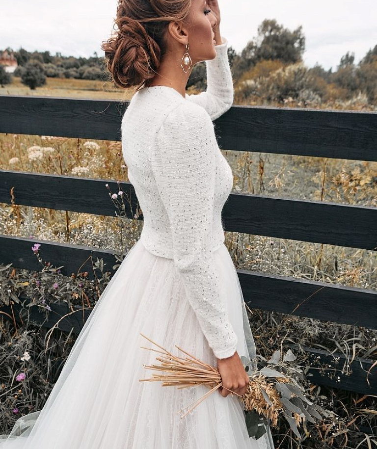 Свадебный жакет с пайетками