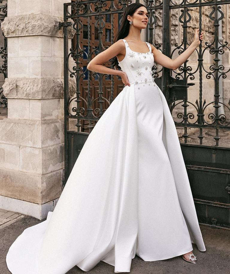 Свадебное платье русалка со съемной юбкой