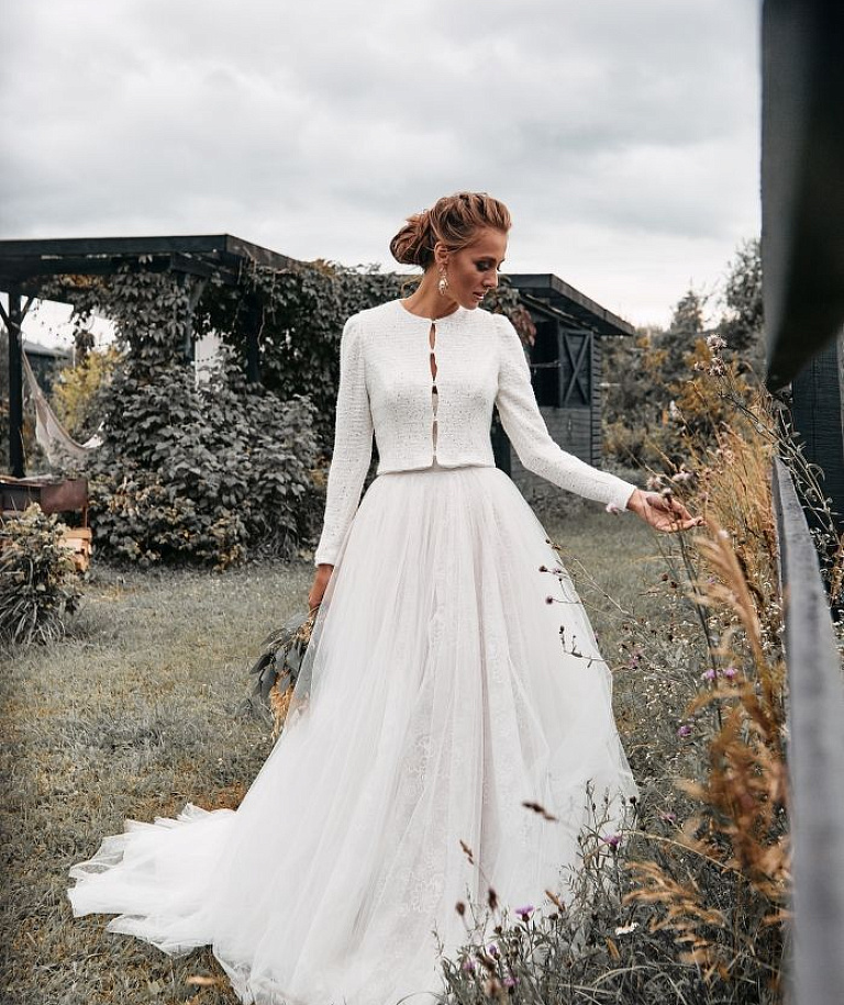 Свадебный жакет с пайетками