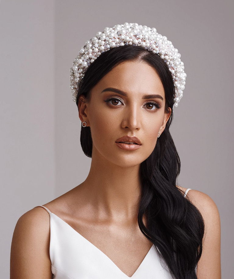 Широкий ободок с жемчугом