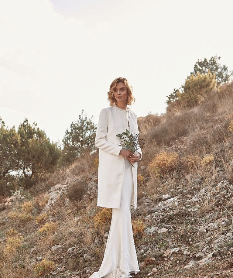 Свадебное пальто с мехом