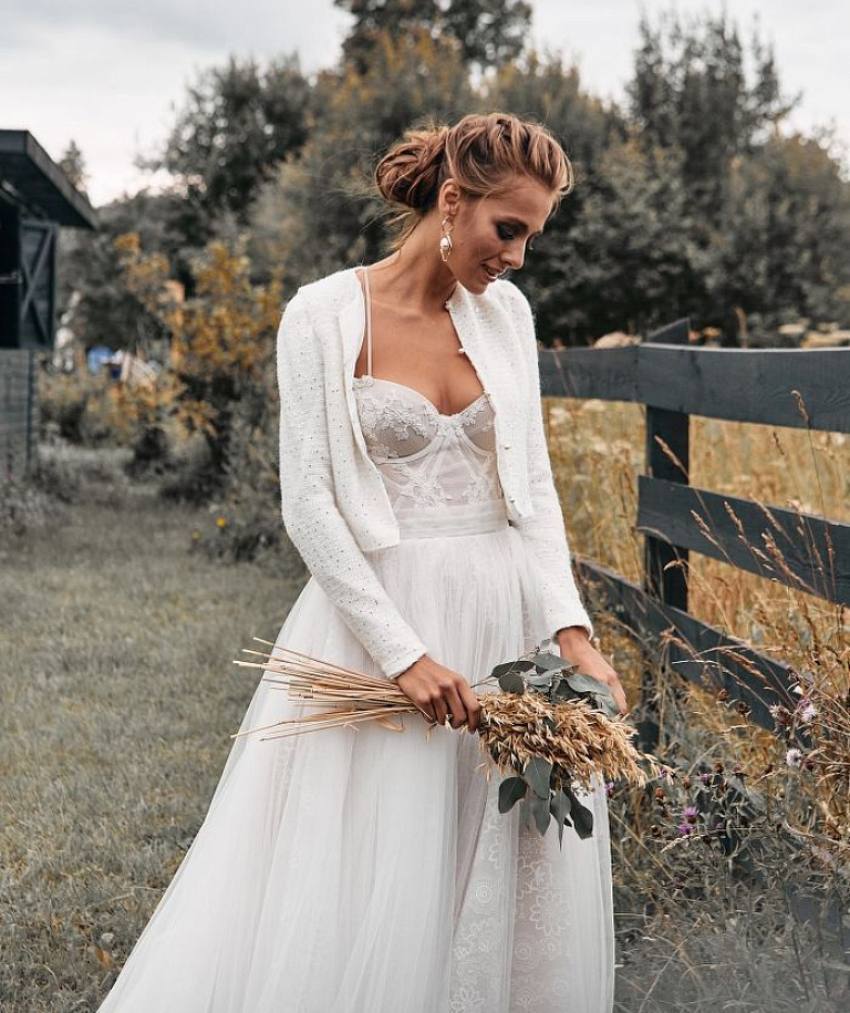 Свадебный жакет с пайетками