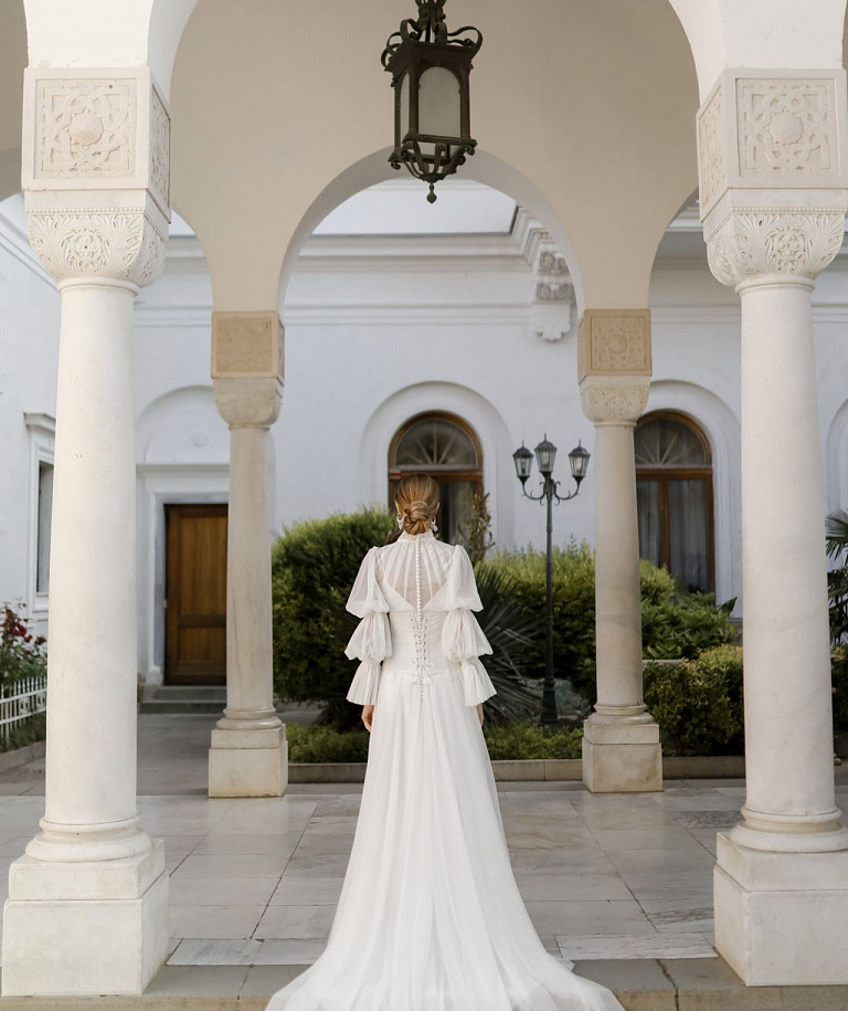 Свадебное платье бохо с длинным рукавом