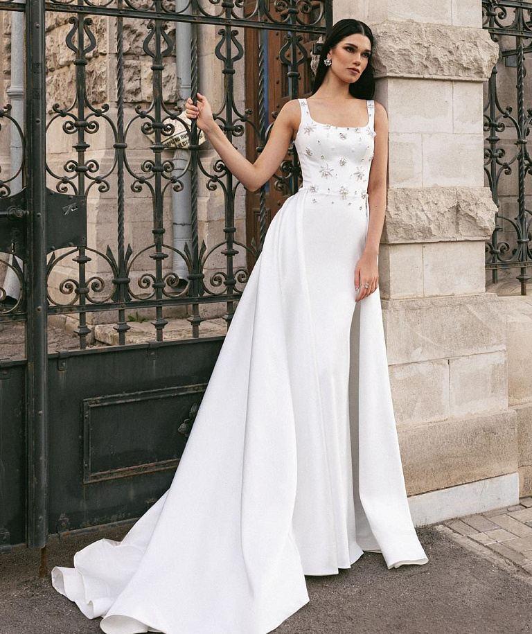 Свадебное платье русалка со съемной юбкой