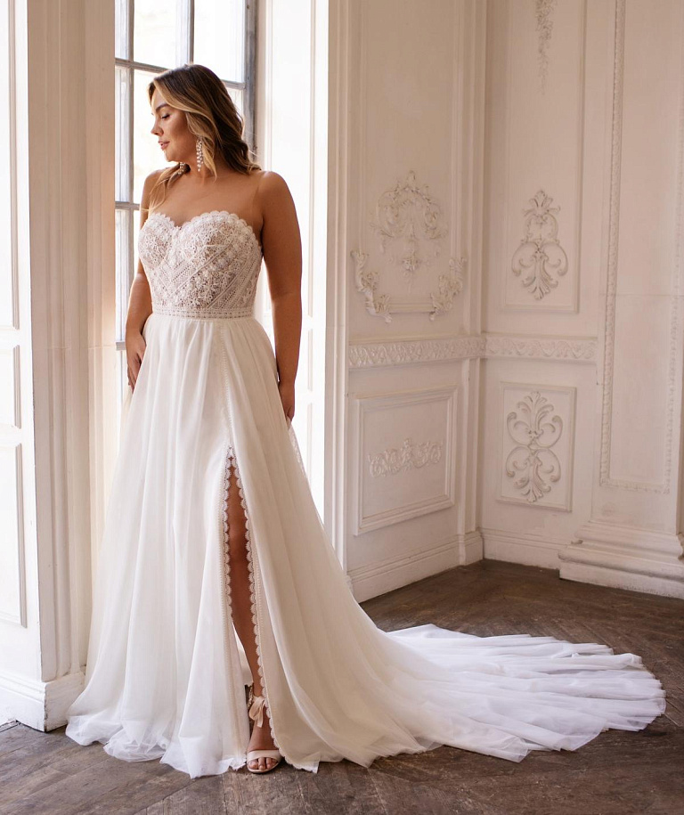 Свадебное платье бохо большого размера