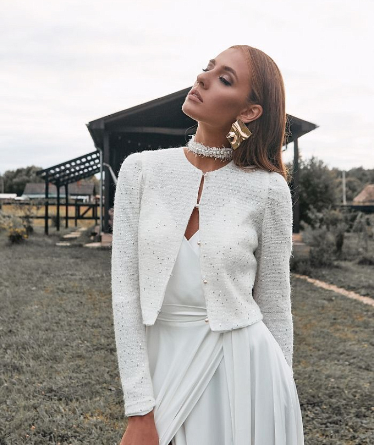 Свадебный жакет с пайетками
