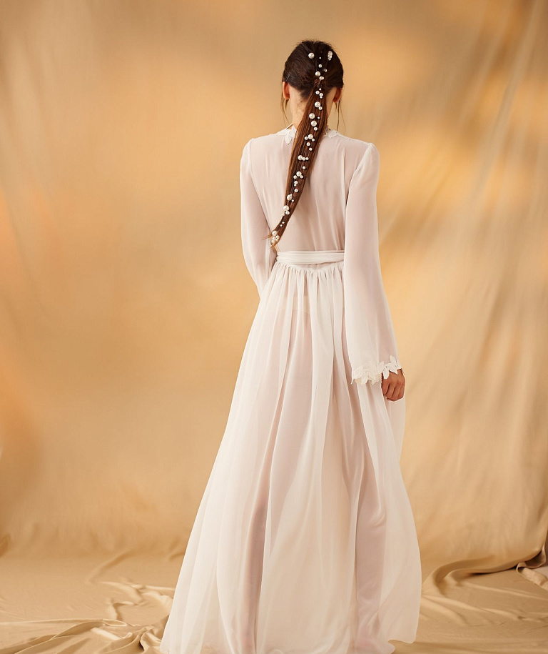 Шифоновый белый будуар