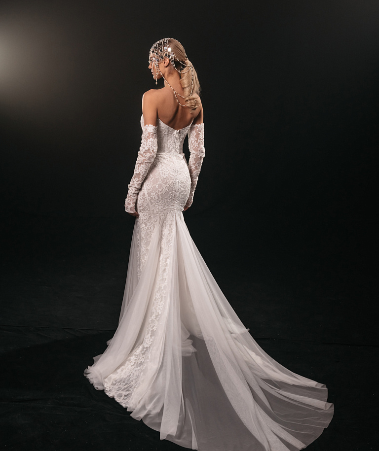 Кружевное свадебное платье рыбка