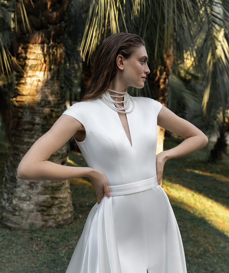 Закрытое свадебное платье рыбка