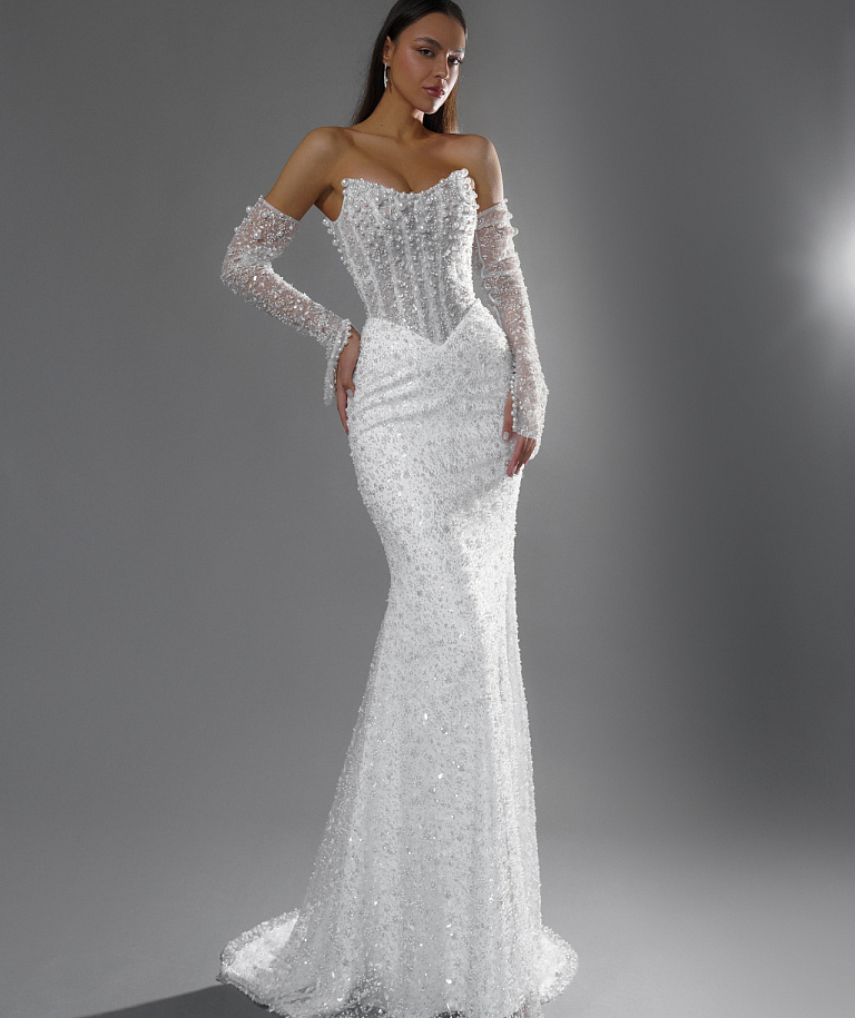 Эксклюзивное свадебное платье рыбка