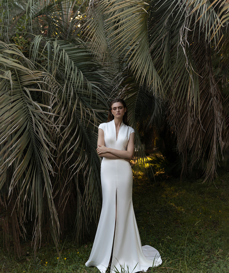 Закрытое свадебное платье рыбка