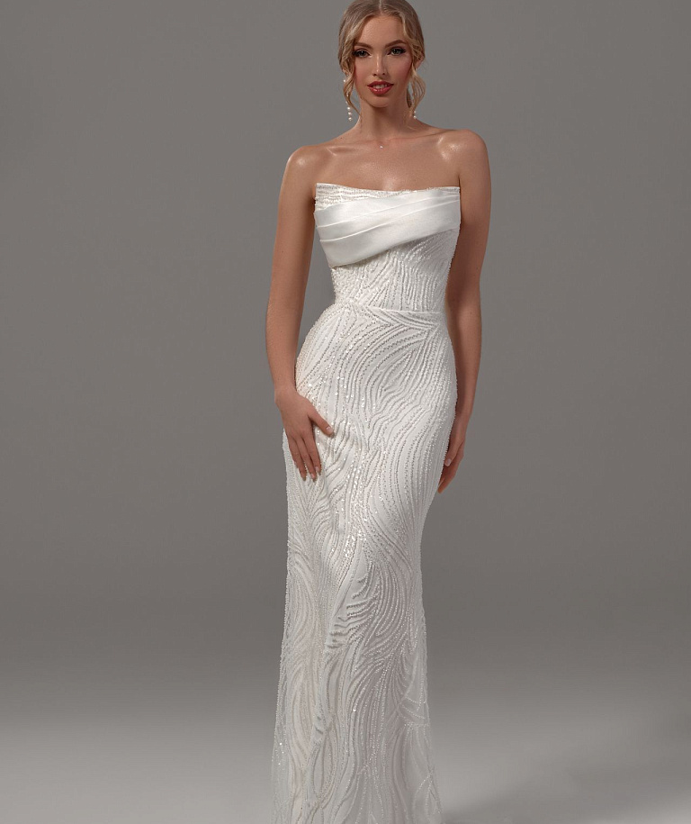 Свадебное платье трансформер с отстегивающейся юбкой