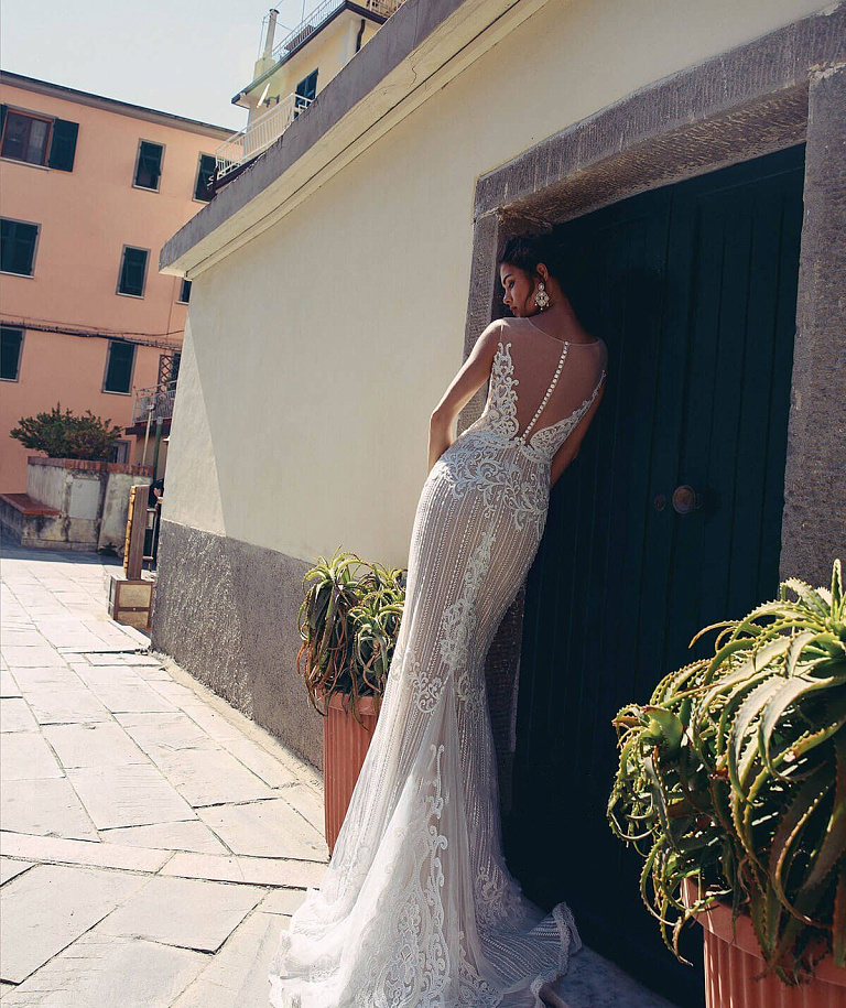 Свадебное платье русалка в авторском кружеве