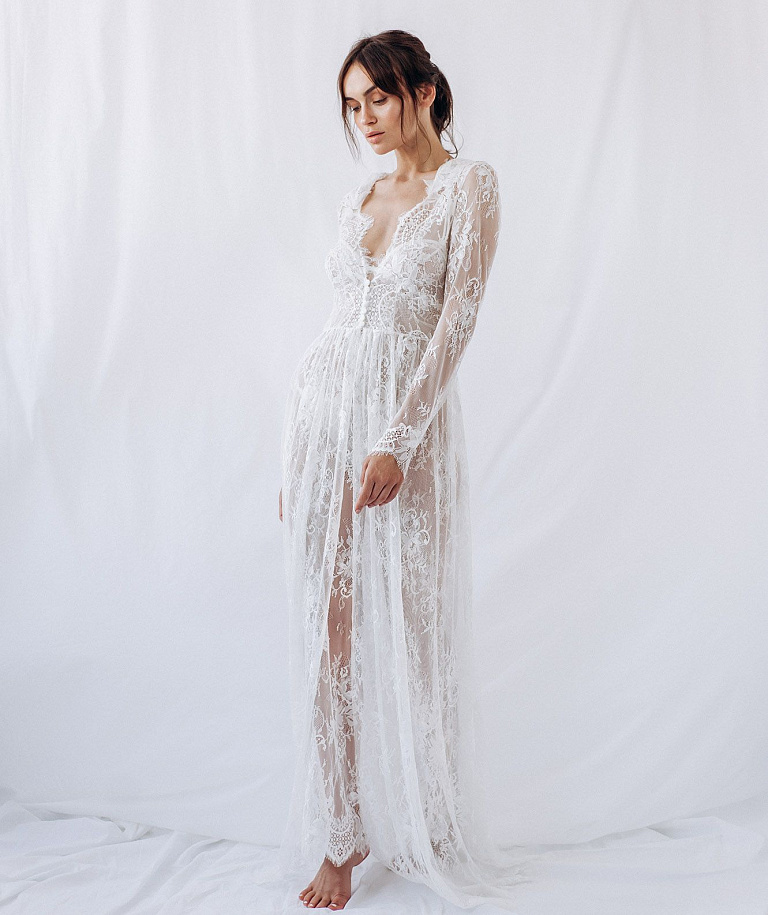 Нежный пеньюар для утра невесты