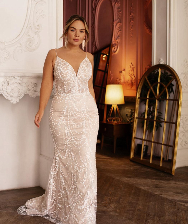 Свадебное платье рыбка большого размера