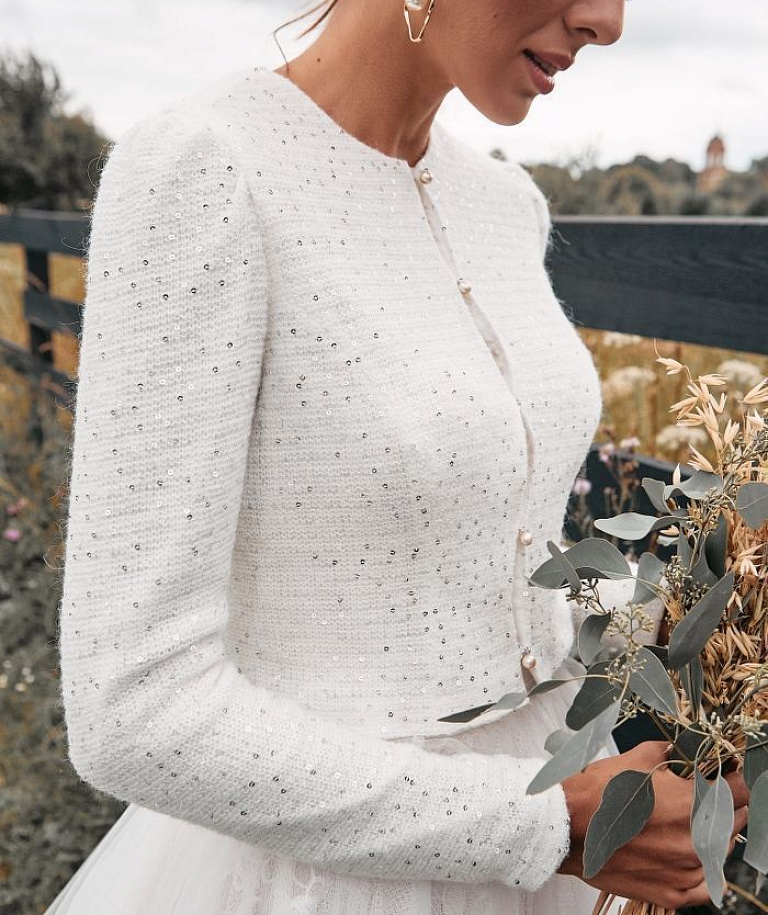 Свадебный жакет с пайетками