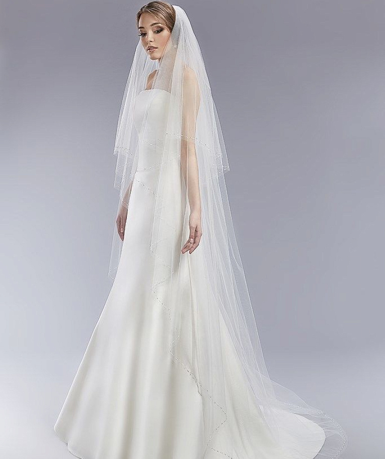 Фата расшитая стеклярусом