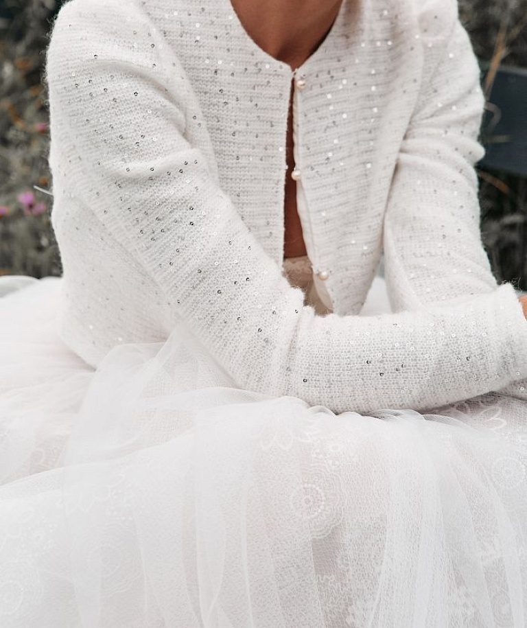 Свадебный жакет с пайетками