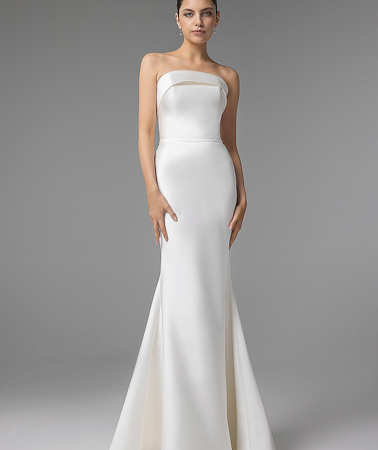 Клакссическое свадебное платье-трансфорер из микадо