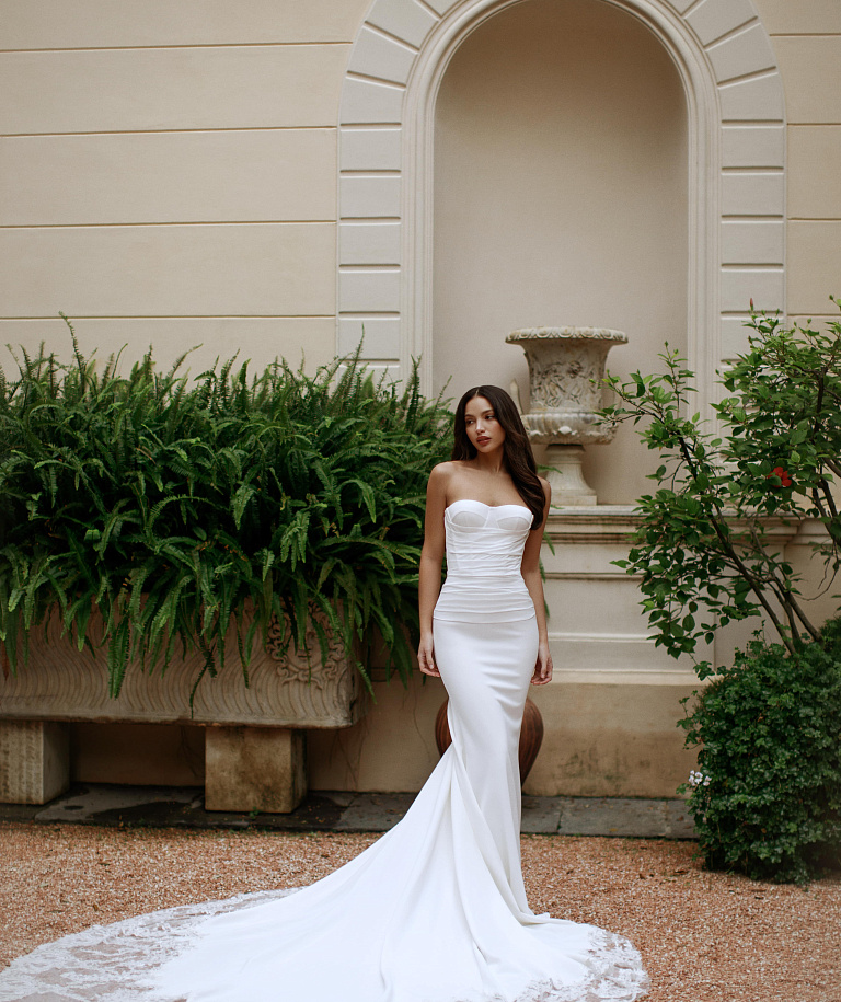 Свадебное платье рыбка со съемным болеро