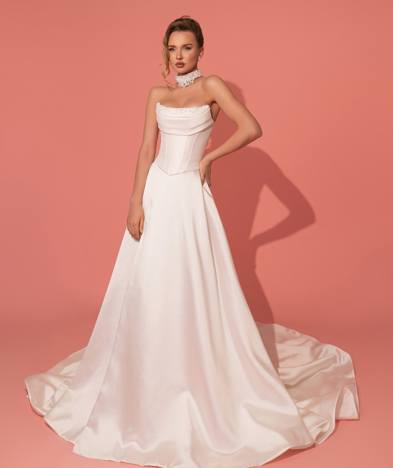 Cвадебный комплект из микадо c пышной юбкой