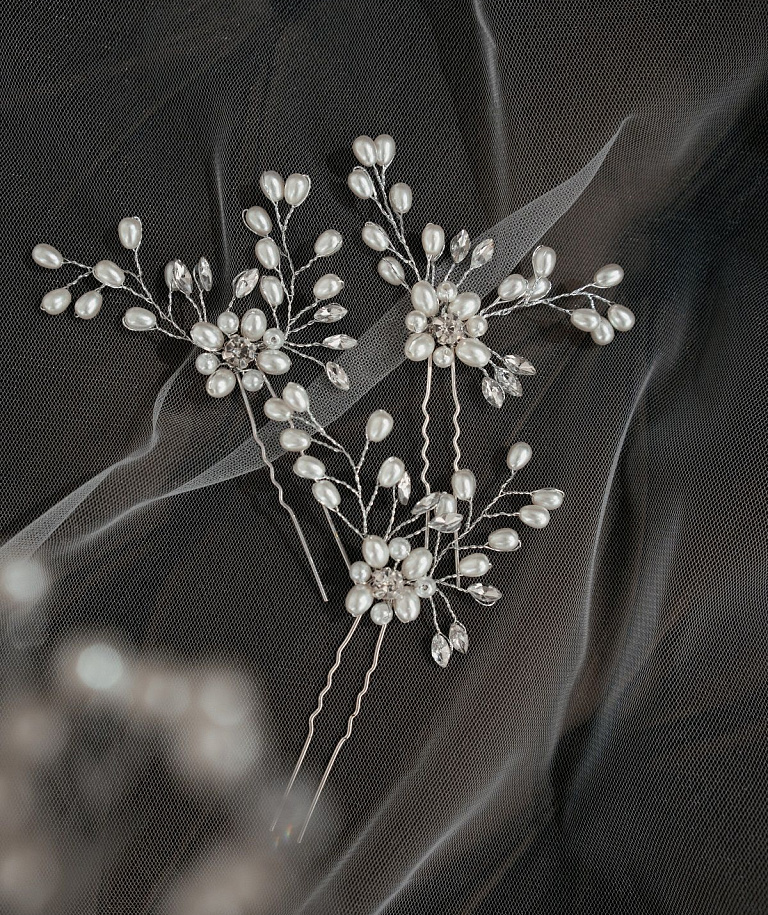 Шпильки для волос с жемчужинами