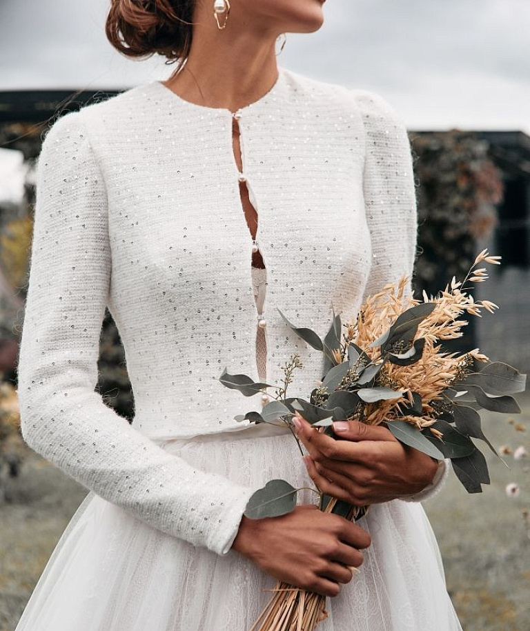 Свадебный жакет с пайетками