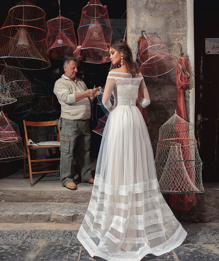 Свадебное платье в этническом кружеве