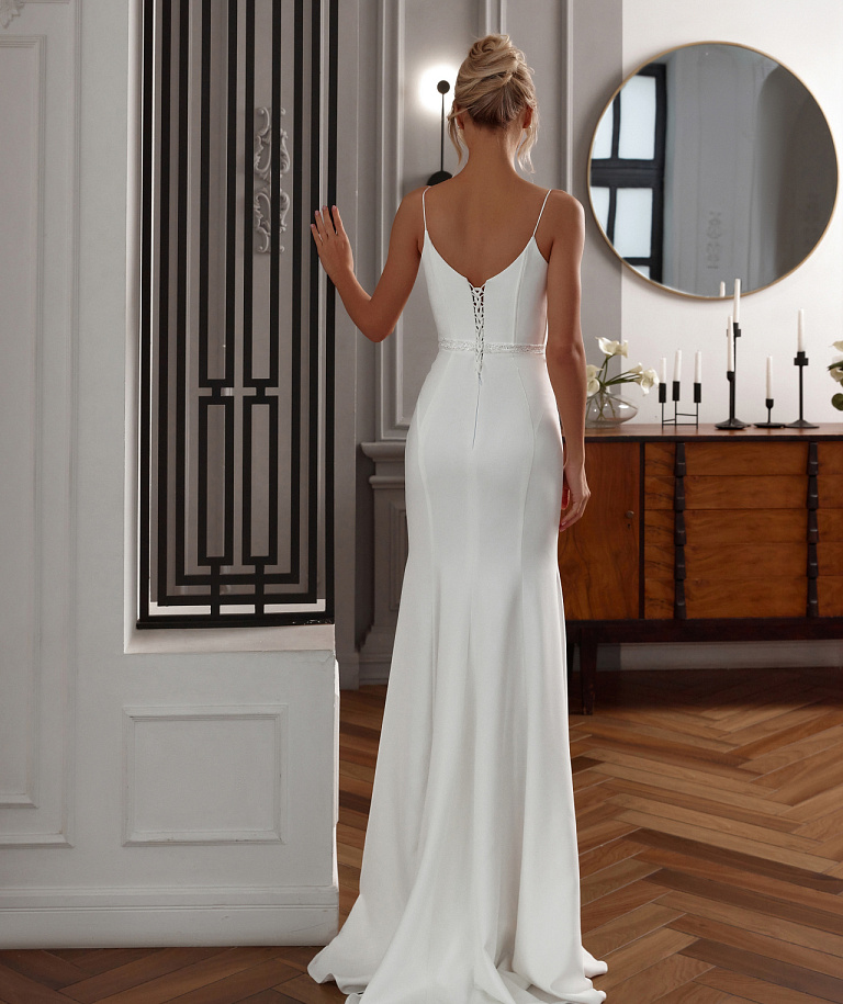 Свадебное платье рыбка с корсетом на косточках