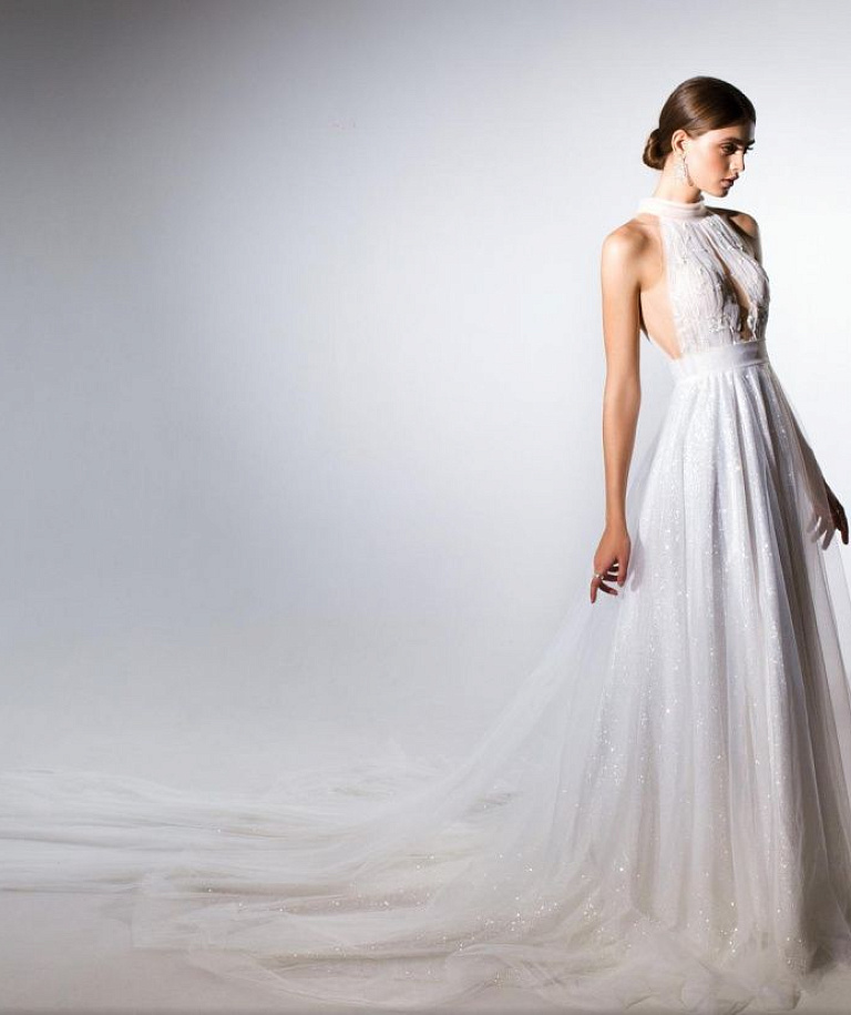 Красивое свадебное платье под горлышко