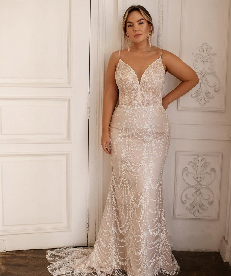 Свадебное платье рыбка большого размера