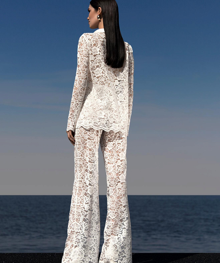 Кружевной свадебный комплект с брюками