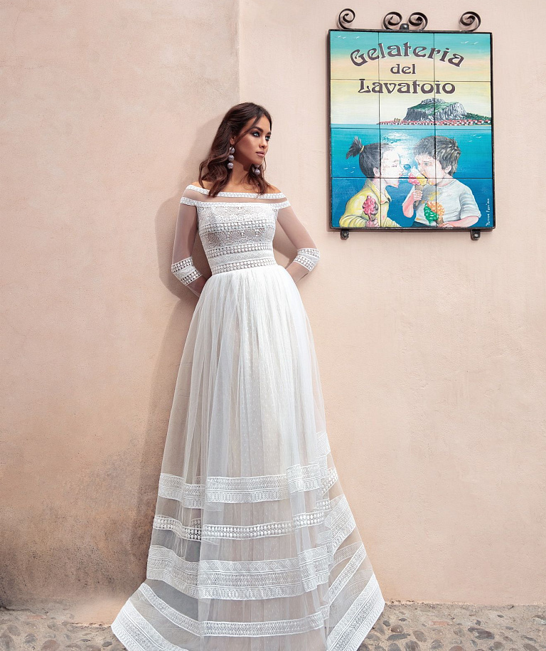 Свадебное платье в этническом кружеве