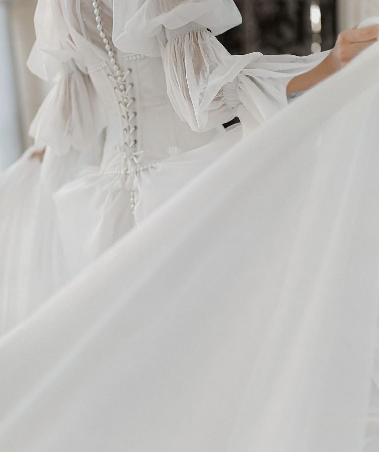 Свадебное платье бохо с длинным рукавом