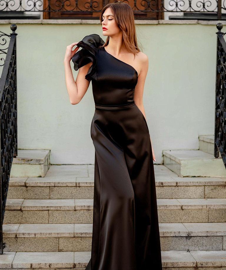 Черный вечерний комбинезон